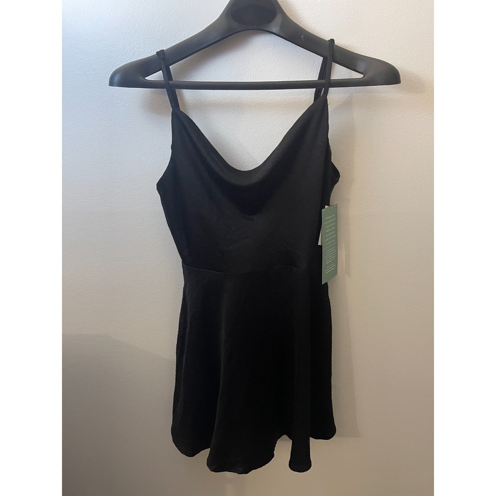 Speechless Womens-Juniors Black Satin Dress Size‎ M (NWT)